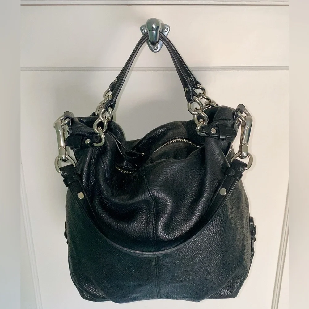 Coach Brooke Hobo Slouchy Bag Medium Black Leather